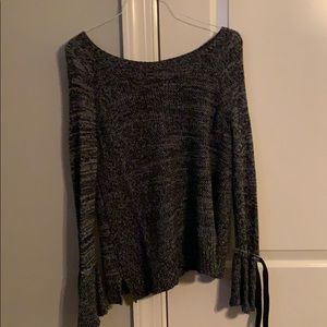Loft sweater with tie sleeve detail